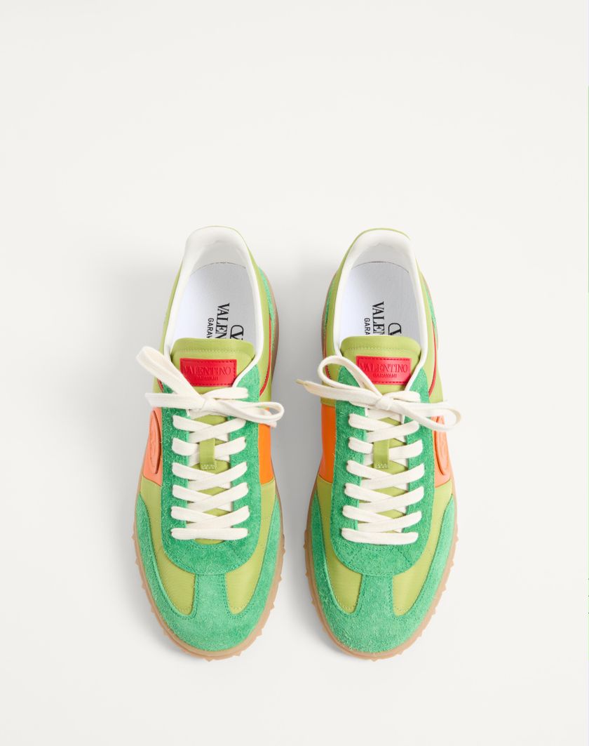 Valentino Handbags Sneaker Low Top Upvillage In Crosta E Nylon per Uomo in Green Briar/chartreuse/pumpkin/corallo | Valentino IT Hotsell
