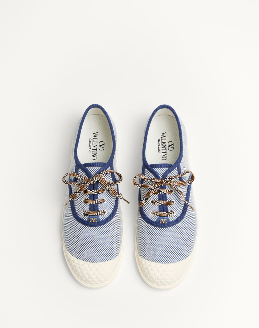 Valentino Handbags Sneaker Bay By Bay In Tessuto per Uomo in Tabacco | Valentino IT I Più Venduti