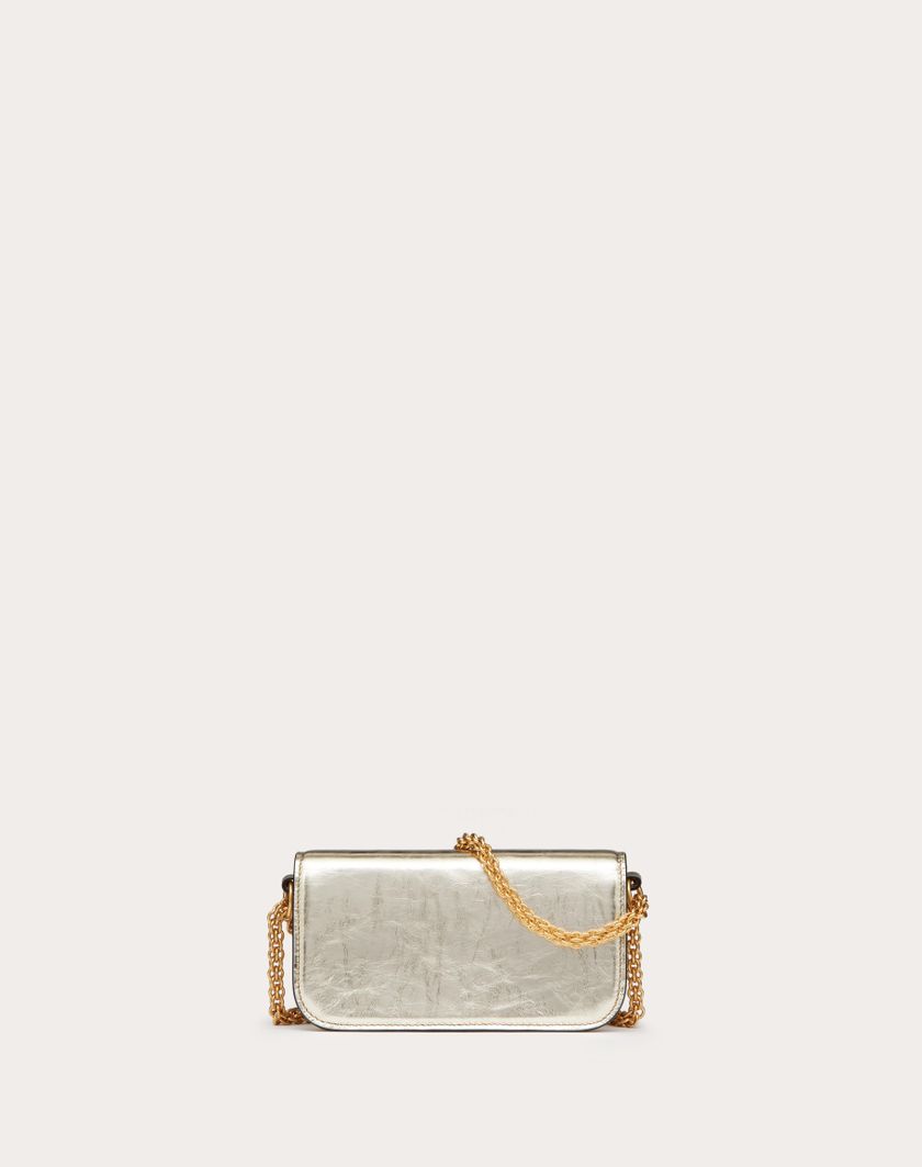 Valentino Handbags Borsa Piccola A Spalla Valentino Garavani Locò In Vitello Metallizzato per Donna in Platino | Valentino IT Qualità