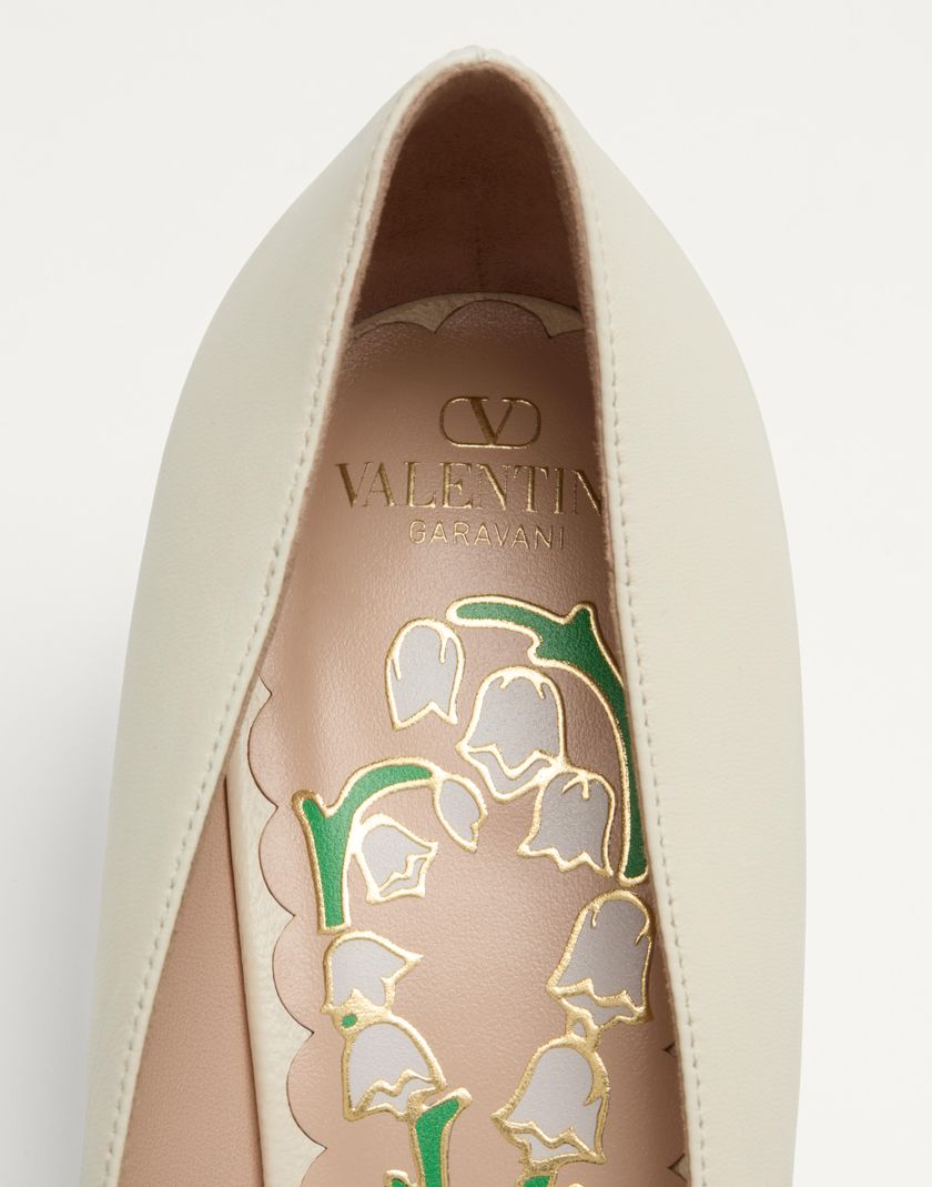 Valentino Handbags Décolleté Bowow In Capretto 45mm per Donna in Avorio | Valentino IT Qualità Garantita