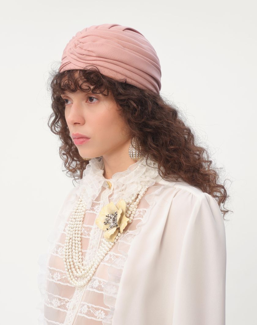 Valentino Handbags Turbante Rigido In Lana per Donna in Avorio/oro | Valentino IT Promozione Limitata