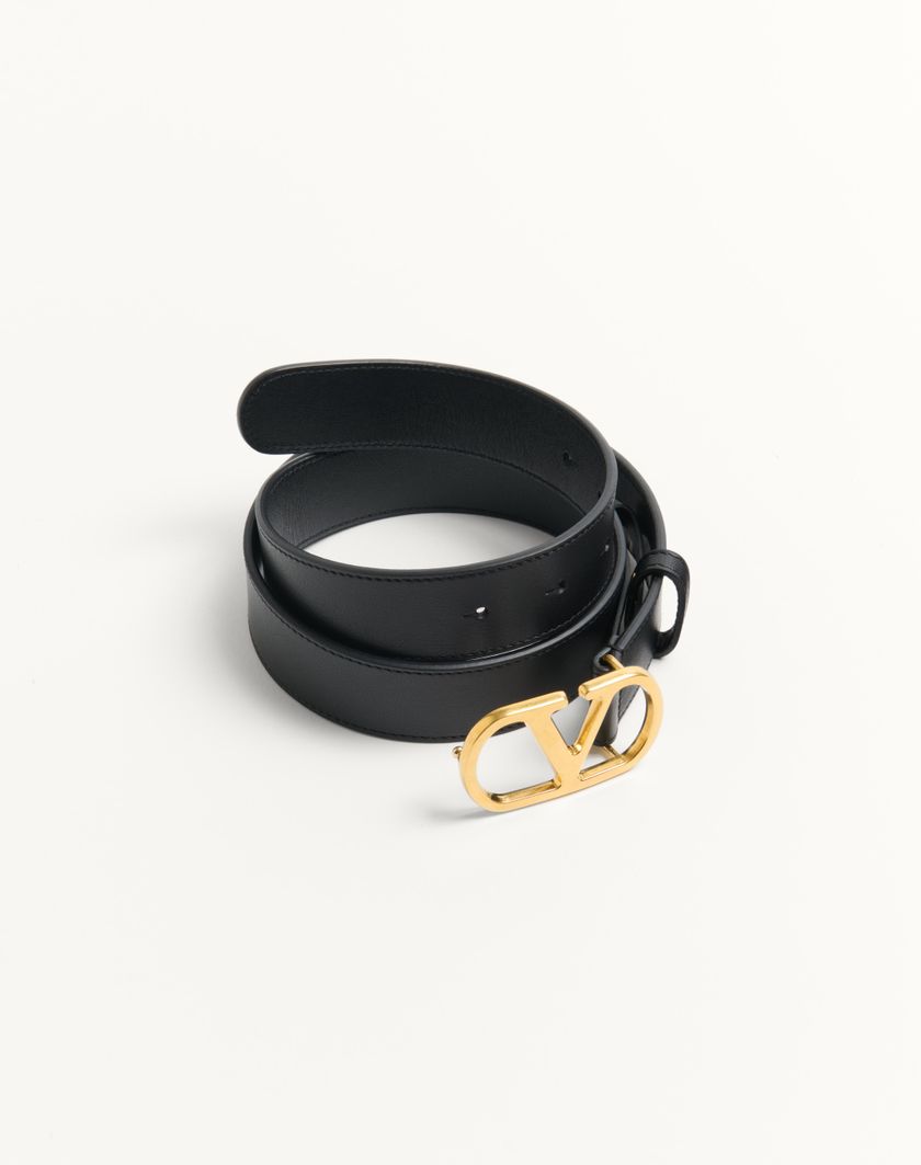 Valentino Handbags Cintura Vlogo Signature In Vitello Lucido 30 Mm per Donna in Avorio | Valentino IT Shopping Online