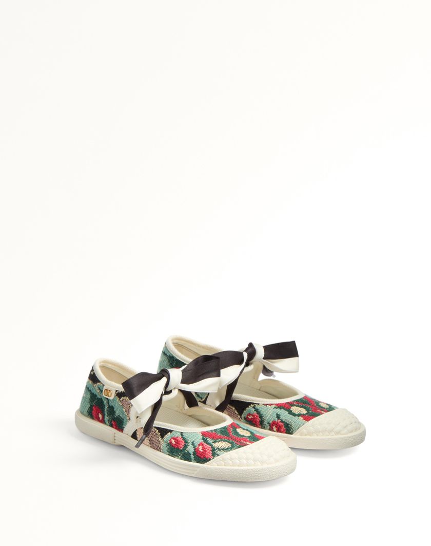 Valentino Handbags Sneaker Ballerina Bay By Bay In Tessuto Jacquard Con Ricamo Floreale per Donna in Multicolor | Valentino IT Affare Del Giorno