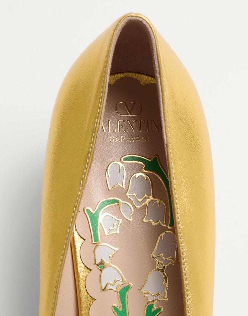 Valentino Handbags Décolleté Bowow In Nappa Laminata 45mm per Donna in Oro | Valentino IT Presa