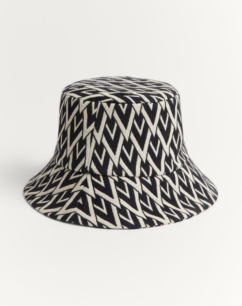 Valentino Handbags Cappello Bucket Toute La V In Lana per Donna in Nero/crema | Valentino IT 2025