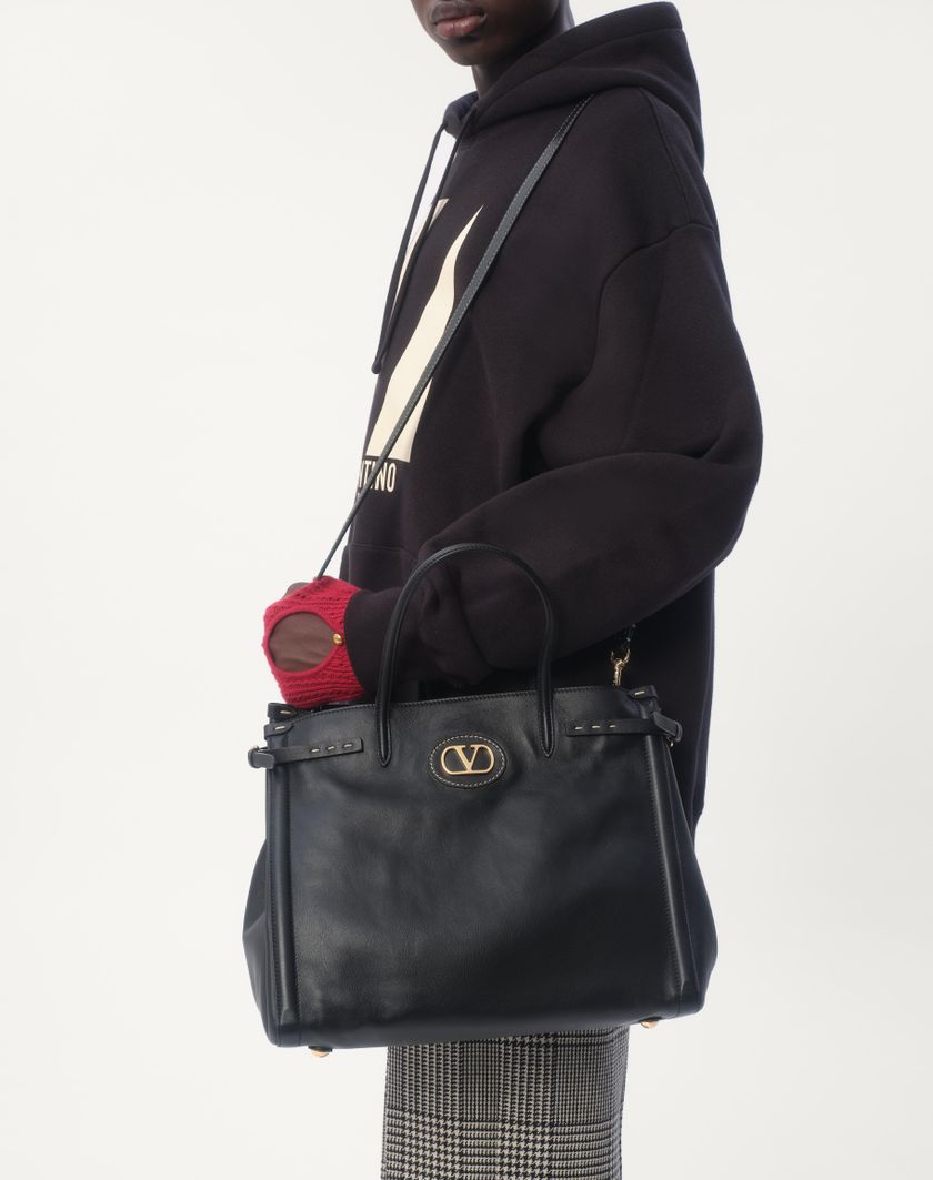 Valentino Handbags Felpa In Cotone Con Cappuccio E Stampa Chez Valentino per Uomo in Nero | Valentino IT In Linea