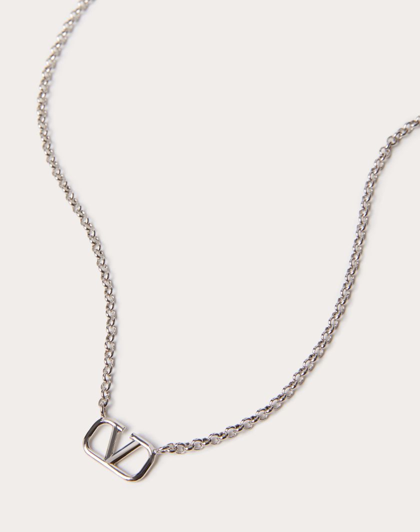 Valentino Handbags Collana Vlogo Signature In Metallo per Uomo in Palladio | Valentino IT Qualità Garantita