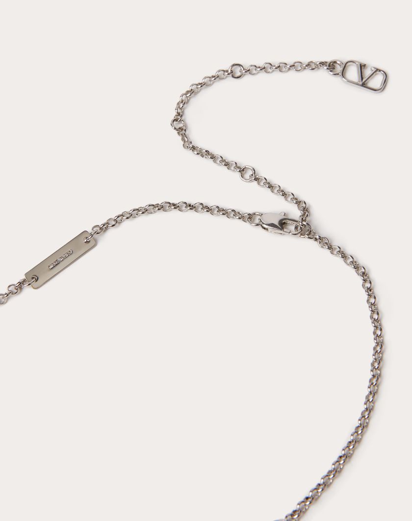 Valentino Handbags Collana Vlogo Signature In Metallo per Uomo in Palladio | Valentino IT Qualità Garantita