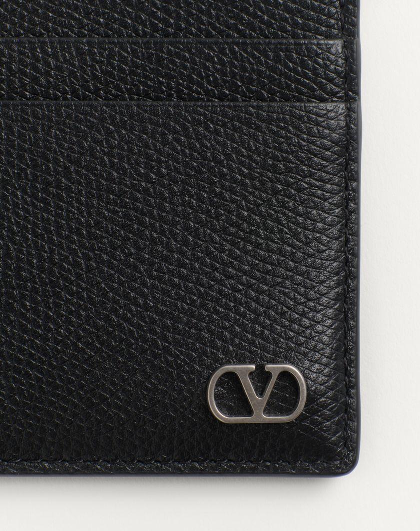 Valentino Handbags Portacarte Vlogo Signature In Vitello Granato per Uomo in Selleria | Valentino IT Acquista Ora
