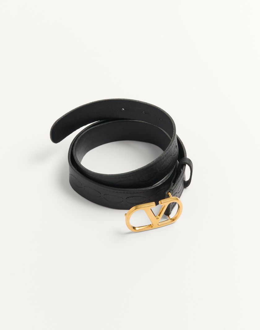 Valentino Handbags Cintura Vlogo Signature In Vitello 30 Mm per Uomo in Nero | Valentino IT Promozione Limitata