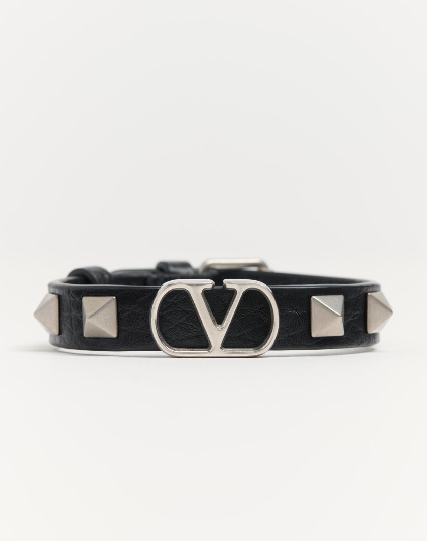 Valentino Handbags Bracciale Vlogo Signature In Vitello Granato per Uomo in Nero | Valentino IT Fino Al -60%