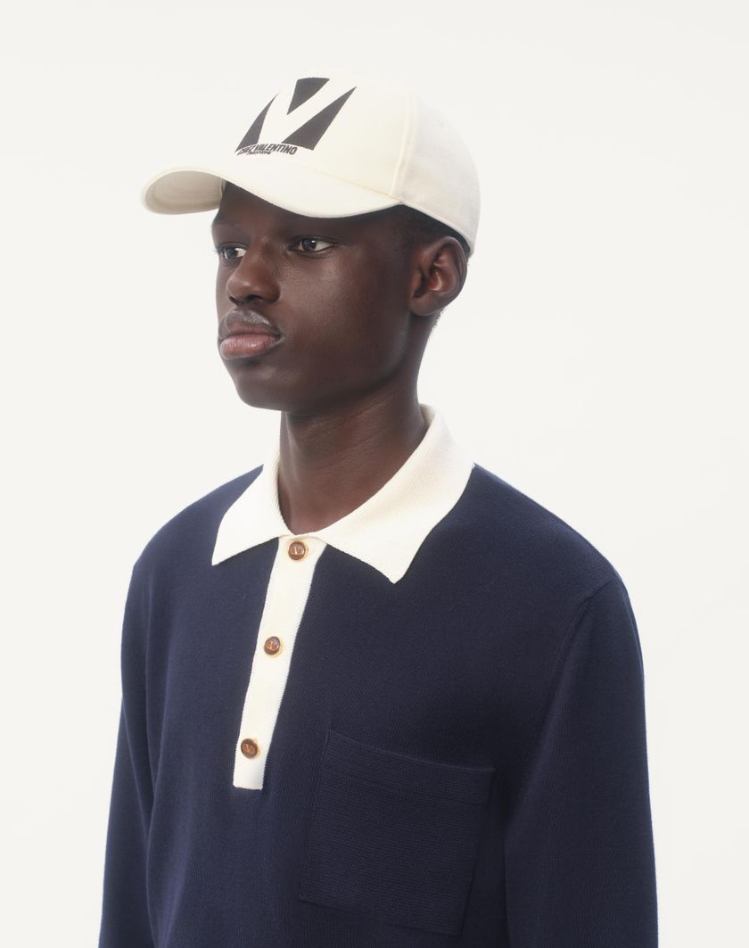 Valentino Handbags Baseball Cap Chez Valentino In Cotone Con Ricamo per Uomo in Nero/avorio | Valentino IT Sottocosto