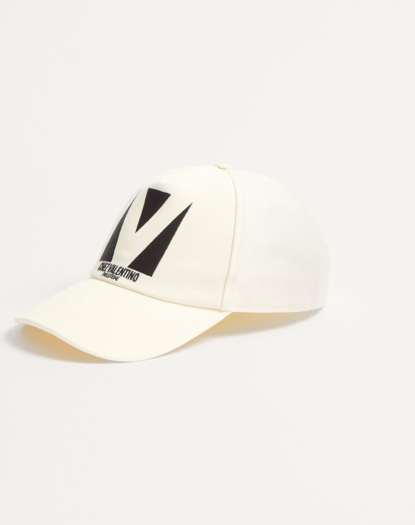 Valentino Handbags Baseball Cap Chez Valentino In Cotone Con Ricamo per Uomo in Nero/avorio | Valentino IT Sottocosto