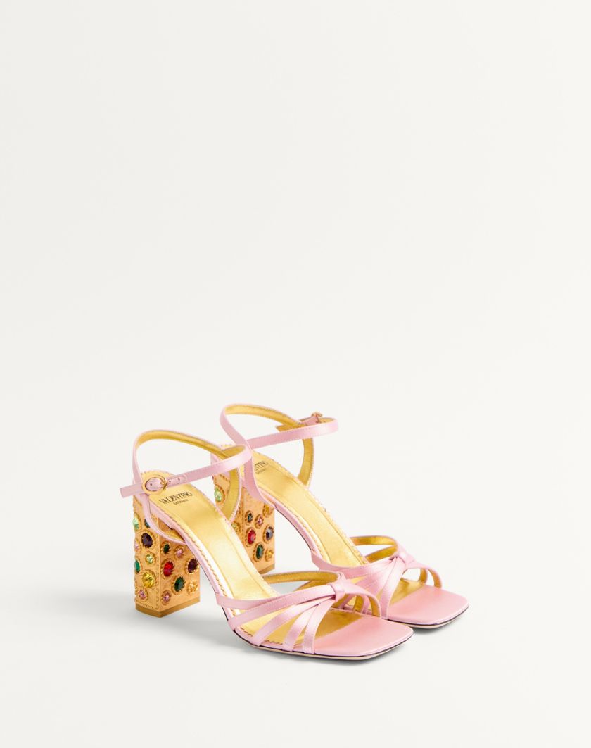 Valentino Handbags Sandalo Preshoes In Raso Con Cristalli 90mm per Donna in Multicolor | Valentino IT Novità