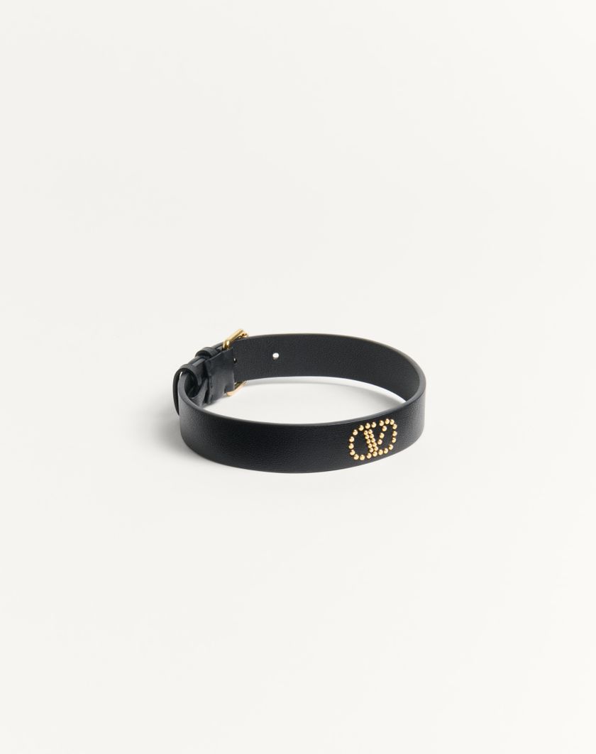 Valentino Handbags Choker Valentino Garavani Vlogo Signature In Pelle E Metallo per Donna in Nero | Valentino IT Presa