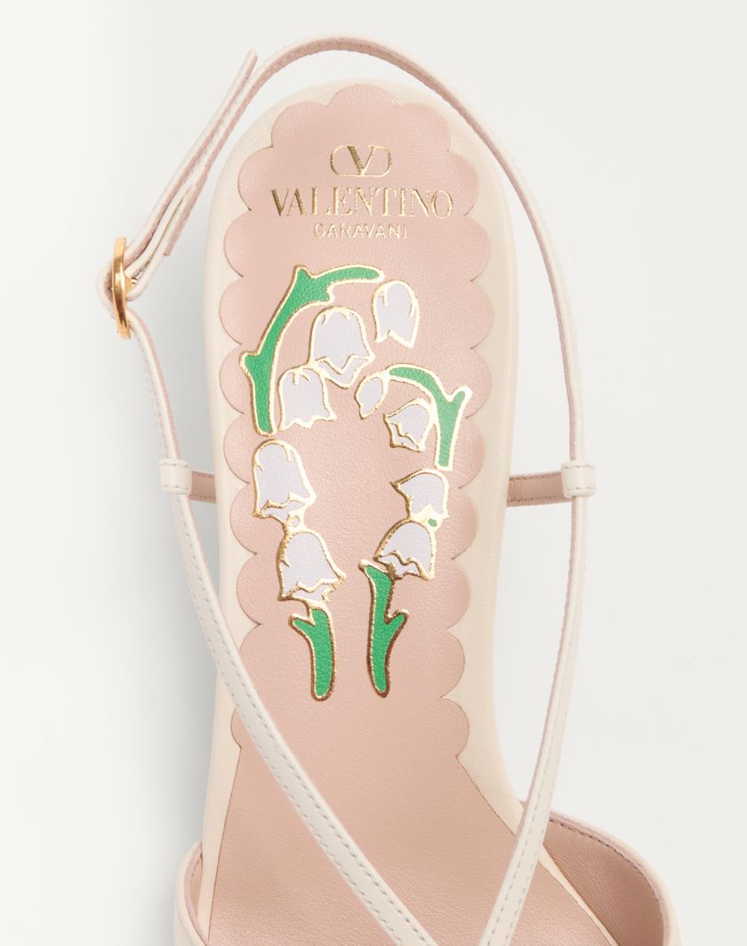 Valentino Handbags Décolleté Slingback Bowow In Capretto Con Specchi E Cristalli 45mm per Donna in Avorio/silver | Valentino IT Outlet