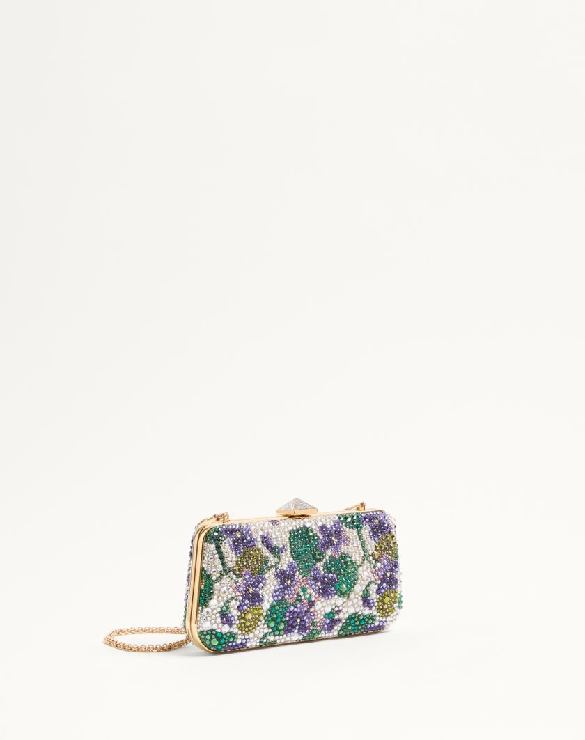 Valentino Handbags Minaudiere Carry Secrets Con Strass Motivo Floreale per Donna in Multicolor | Valentino IT Vendita Calda