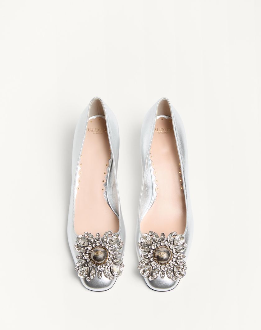 Valentino Handbags Décolleté Preshoes In Nappa Laminata Con Cristalli 45mm per Donna in Silver | Valentino IT 2025