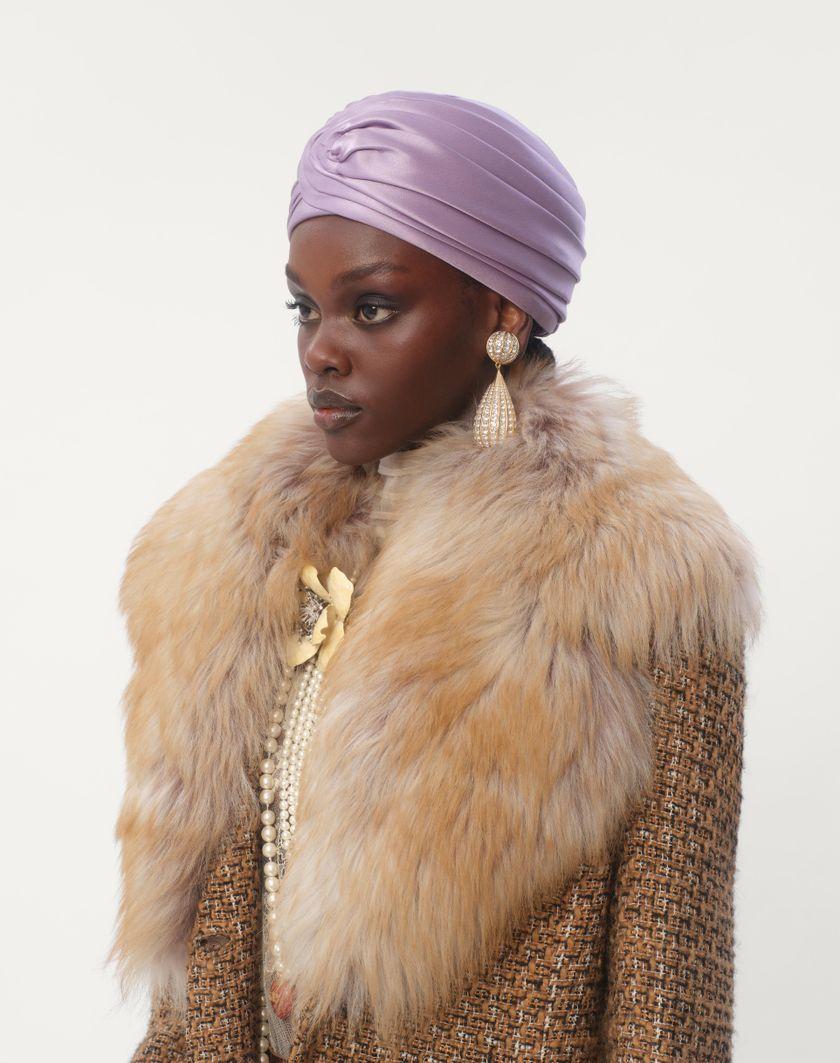 Valentino Handbags Turbante Rigido In Seta per Donna in Lilla | Valentino IT Qualità