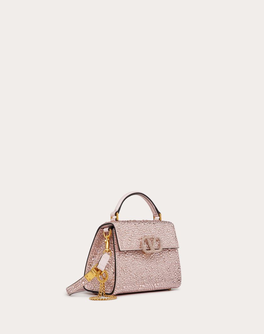 Valentino Handbags Borsa A Mano Mini Vsling Ricamata per Donna in Rose Quartz | Valentino IT Novità