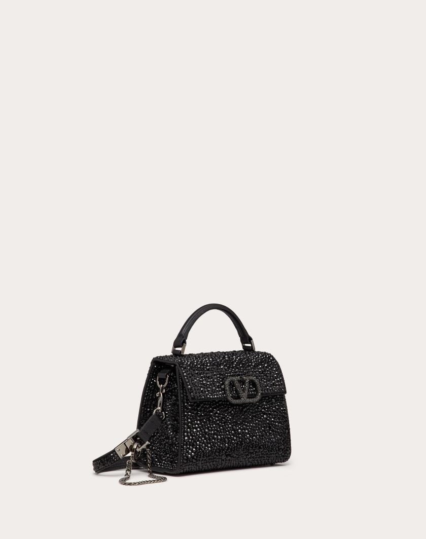 Valentino Handbags Borsa A Mano Mini Vsling Con Ricamo Sparkling per Donna in Nero | Valentino IT Presa