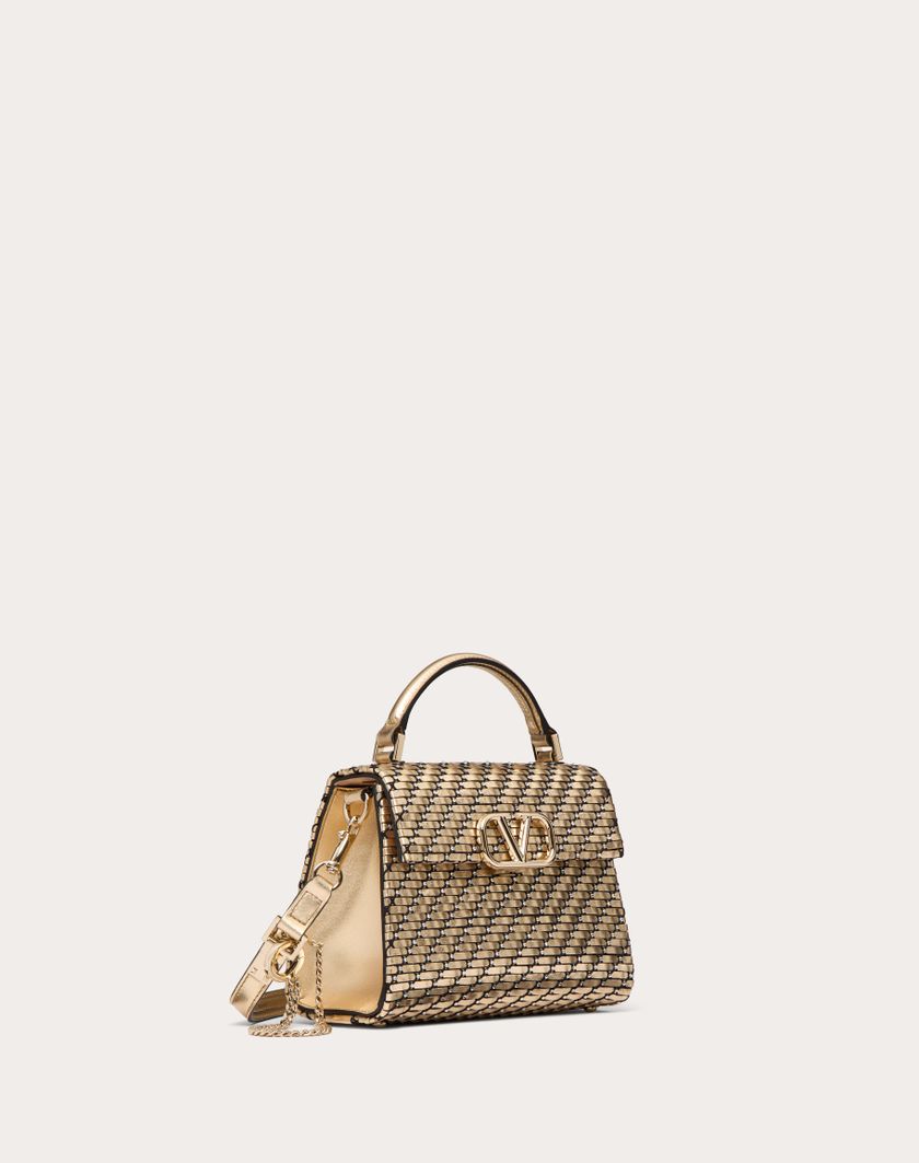 Valentino Handbags Borsa A Mano Mini Valentino Garavani Vsling Intrecciata per Donna in Oro/crystal | Valentino IT Sconto
