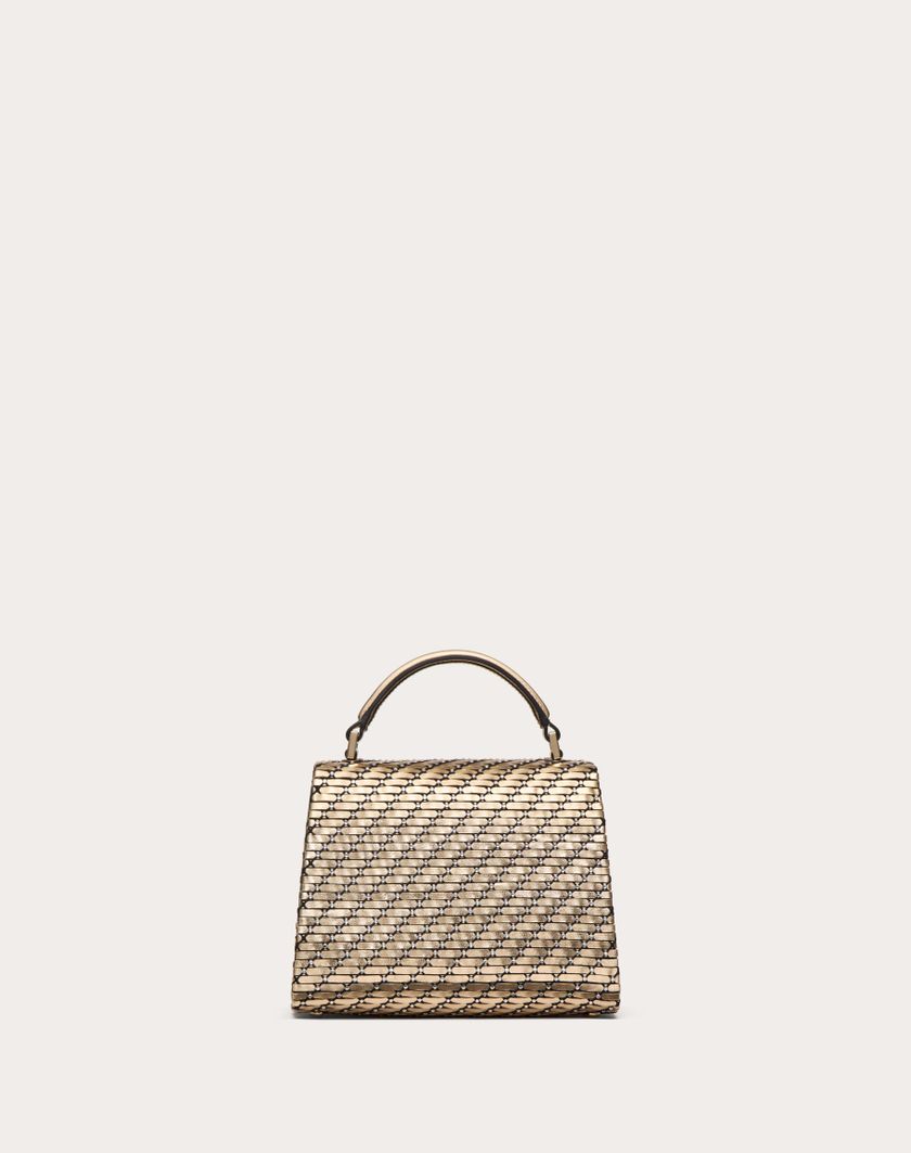 Valentino Handbags Borsa A Mano Mini Valentino Garavani Vsling Intrecciata per Donna in Oro/crystal | Valentino IT Sconto