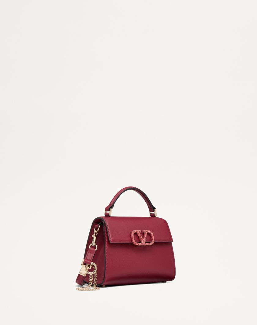 Valentino Handbags Borsa A Mano Mini Valentino Garavani Vsling Con Logo Gioiello per Donna in Rosso Scuro | Valentino IT Offerta