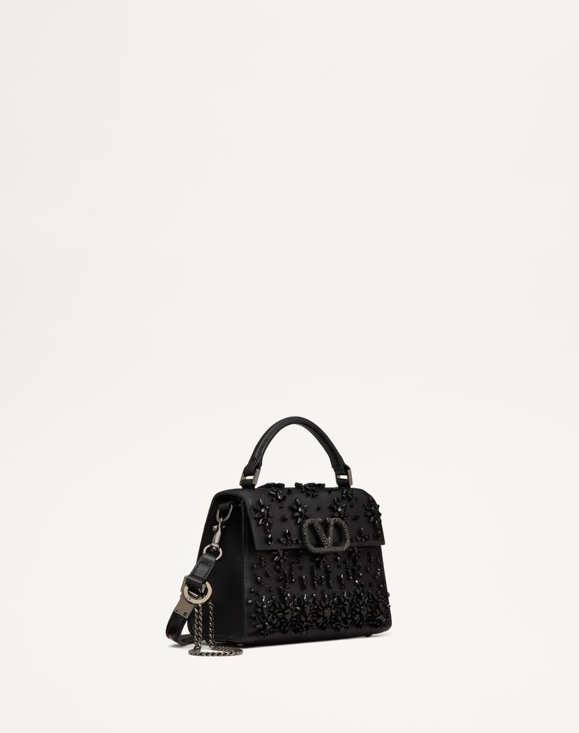 Valentino Handbags Borsa A Mano Mini Valentino Garavani Vsling Ricamata per Donna in Nero/rutenio | Valentino IT Economico