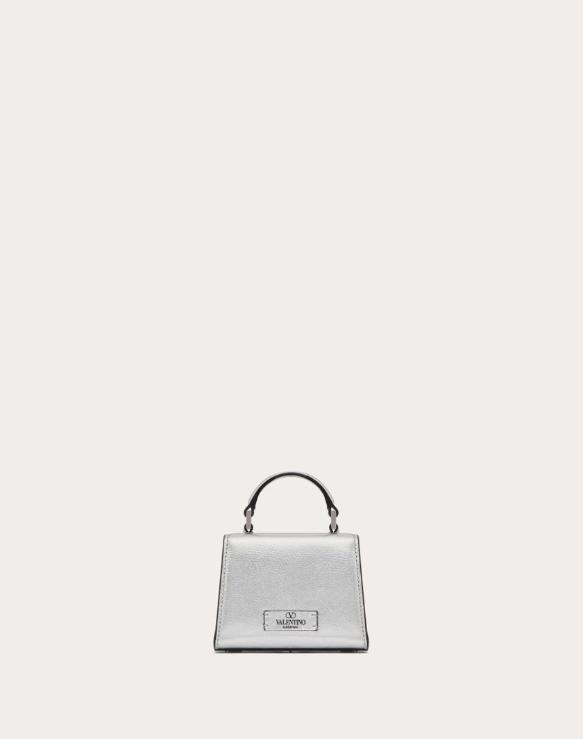 Valentino Handbags Borsa A Mano Micro Vsling In Vitello Granato Metallizzato per Donna in Argento | Valentino IT In Vendita