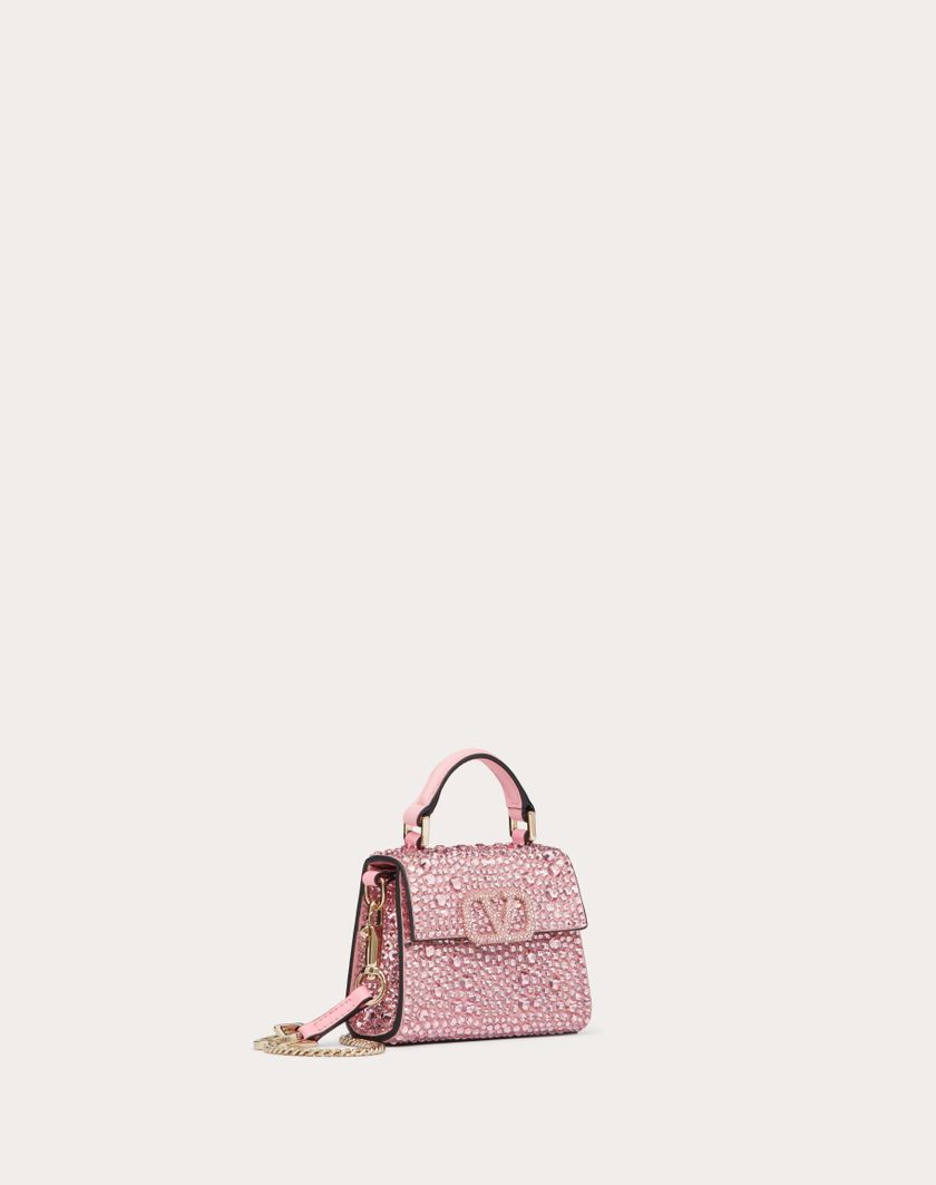 Valentino Handbags Borsa A Mano Micro Vsling Ricamata per Donna in Rose/bubble | Valentino IT Saldi