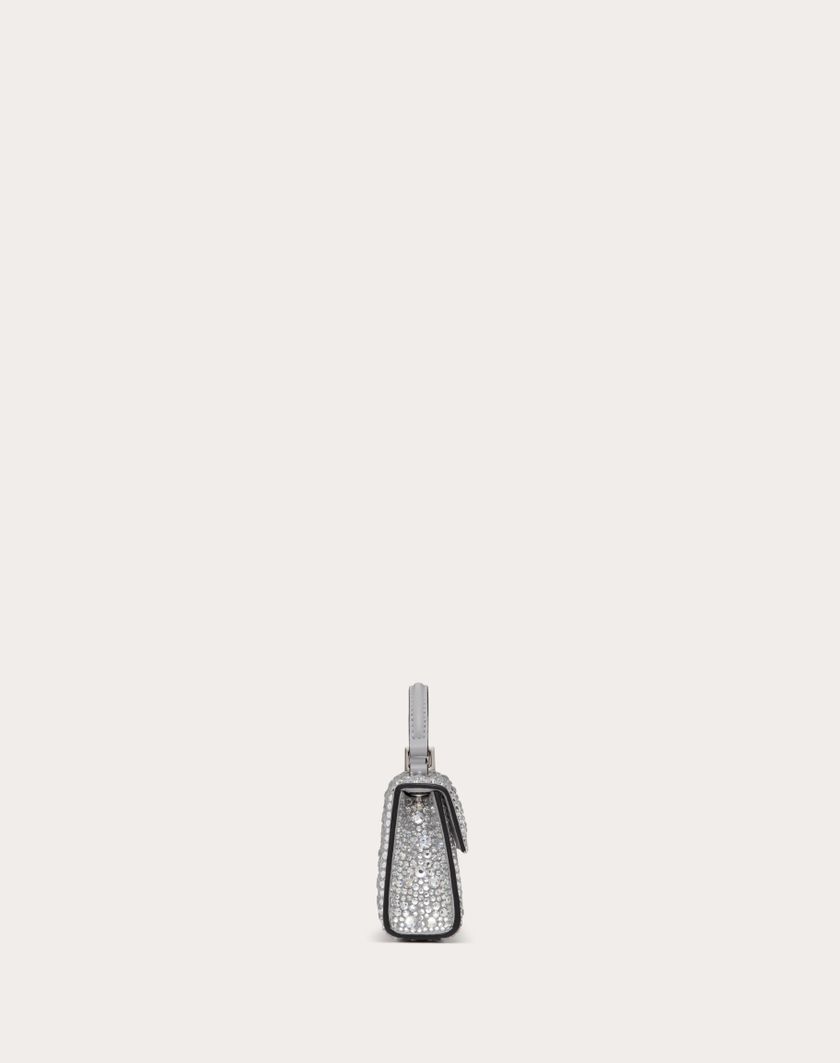 Valentino Handbags Borsa A Mano Micro Vsling Ricamata per Donna in Grigio/crystal | Valentino IT Offerte