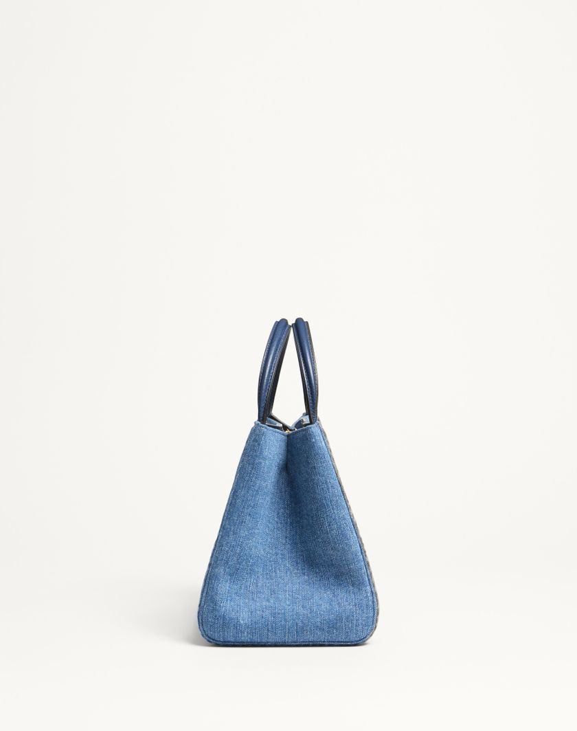 Valentino Handbags Borsa A Mano Media Valentino Garavani Alltime In Denim Con Tracolla Nastro Ricamato per Donna in Denim/worker/multicolor | Valentino IT Hotsell
