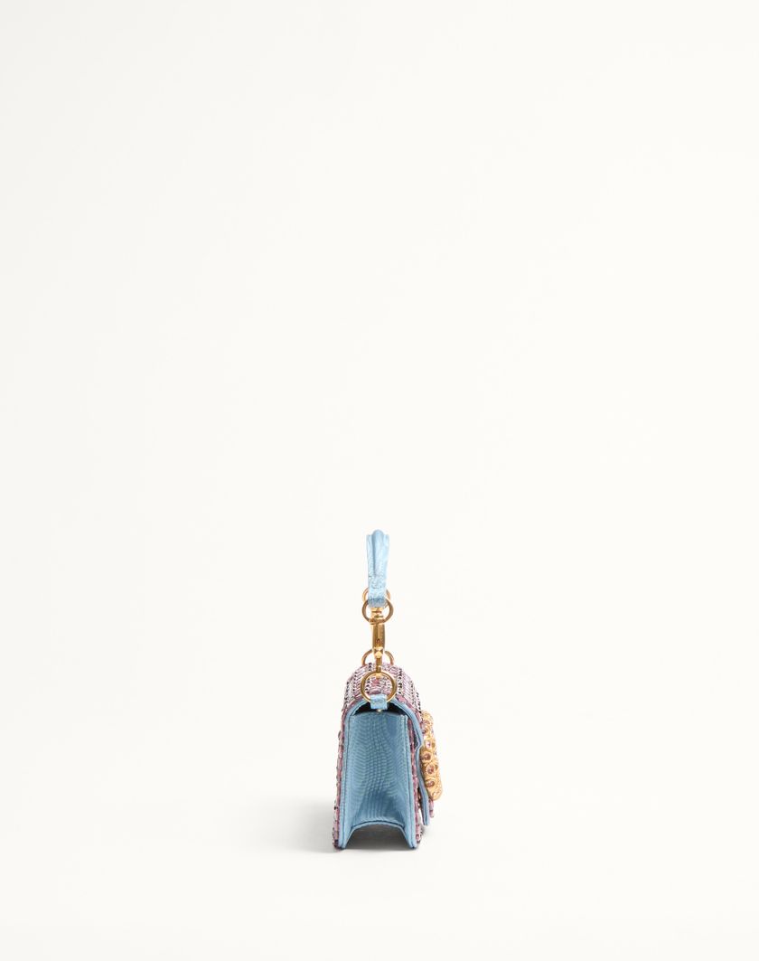 Valentino Handbags Borsa Piccola A Spalla Valentino Garavani Locò Ricamata Con Logo Gioiello per Donna in Emerald/rhododendron | Valentino IT Pezzi Unici
