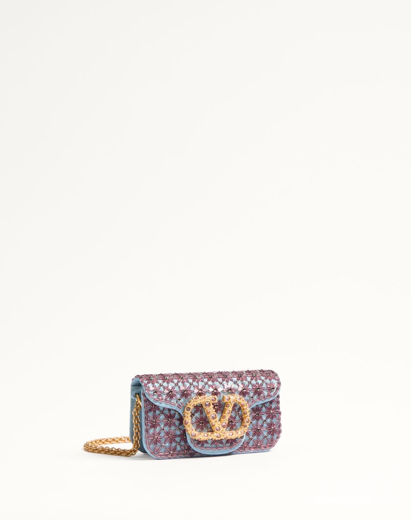 Valentino Handbags Borsa Piccola A Spalla Valentino Garavani Locò Ricamata Con Logo Gioiello per Donna in Turchese/emerald | Valentino IT Soddisfazione Garantita