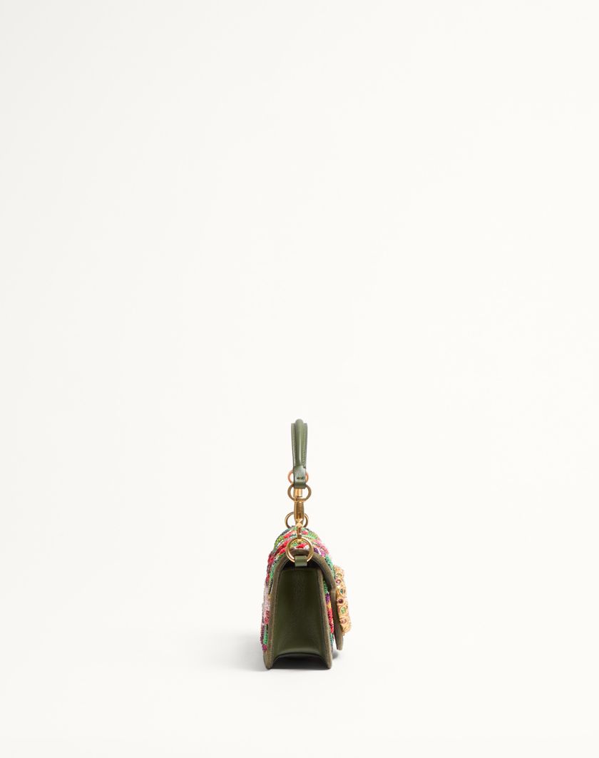 Valentino Handbags Borsa Piccola A Spalla Valentino Garavani Locò Ricamata Con Logo Gioiello per Donna in Naturale/multicolor | Valentino IT Qualità Garantita