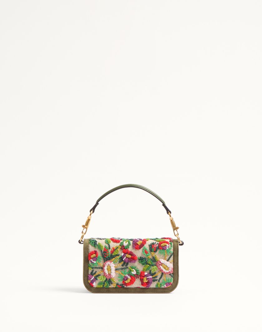 Valentino Handbags Borsa Piccola A Spalla Valentino Garavani Locò Ricamata Con Logo Gioiello per Donna in Naturale/multicolor | Valentino IT Qualità Garantita
