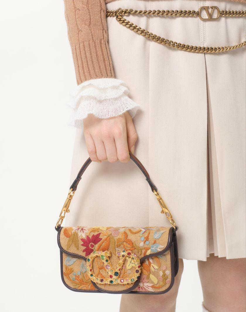 Valentino Handbags Borsa Piccola A Spalla Valentino Garavani Locò Ricamata Con Logo Gioiello per Donna in Multicolor/testa Di Moro/tabacco | Valentino IT Negozi Online