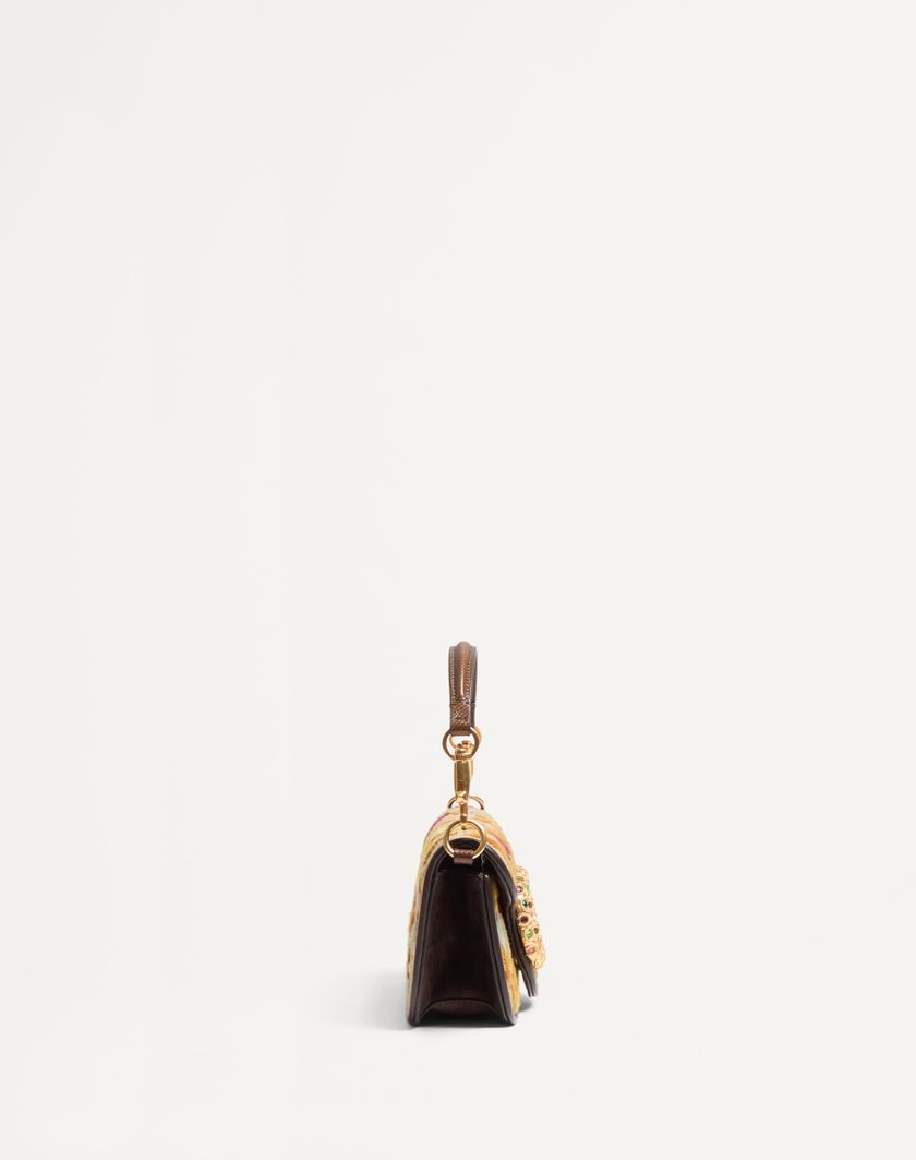 Valentino Handbags Borsa Piccola A Spalla Valentino Garavani Locò Ricamata Con Logo Gioiello per Donna in Multicolor/testa Di Moro/tabacco | Valentino IT Negozi Online