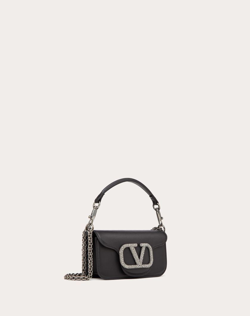 Valentino Handbags Borsa Piccola A Spalla Valentino Garavani Locò Con Logo Gioiello per Donna in Nero | Valentino IT Promozione Limitata