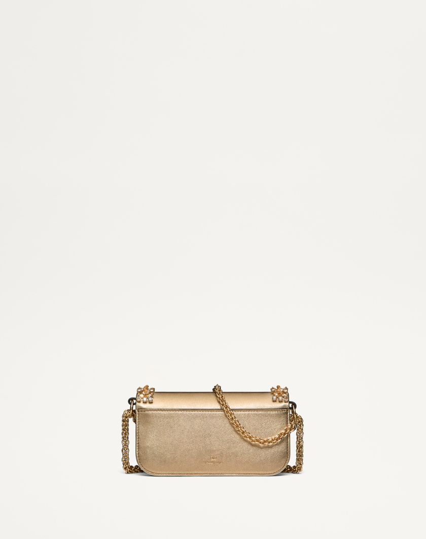 Valentino Handbags Borsa Piccola A Spalla Valentino Garavani Locò Ricamata per Donna in Crystal/oro | Valentino IT Shopping Online