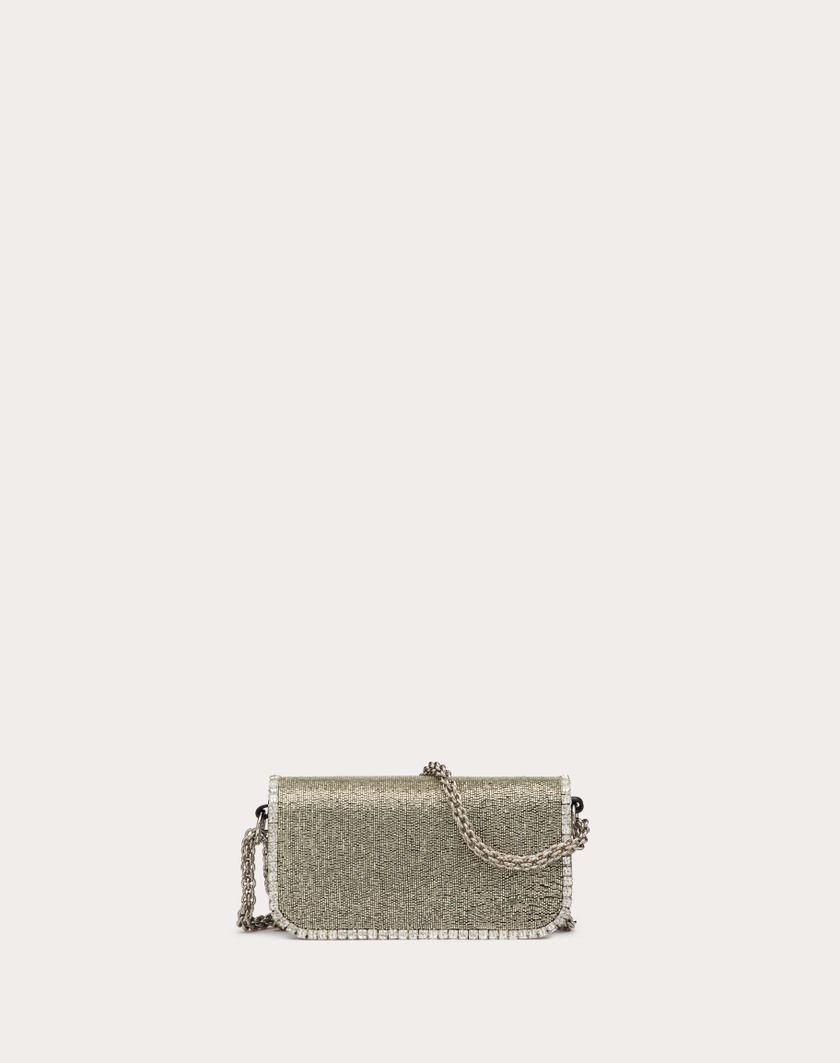 Valentino Handbags Borsa Piccola A Spalla Valentino Garavani Locò Ricamata per Donna in Silver/crystal | Valentino IT Novità