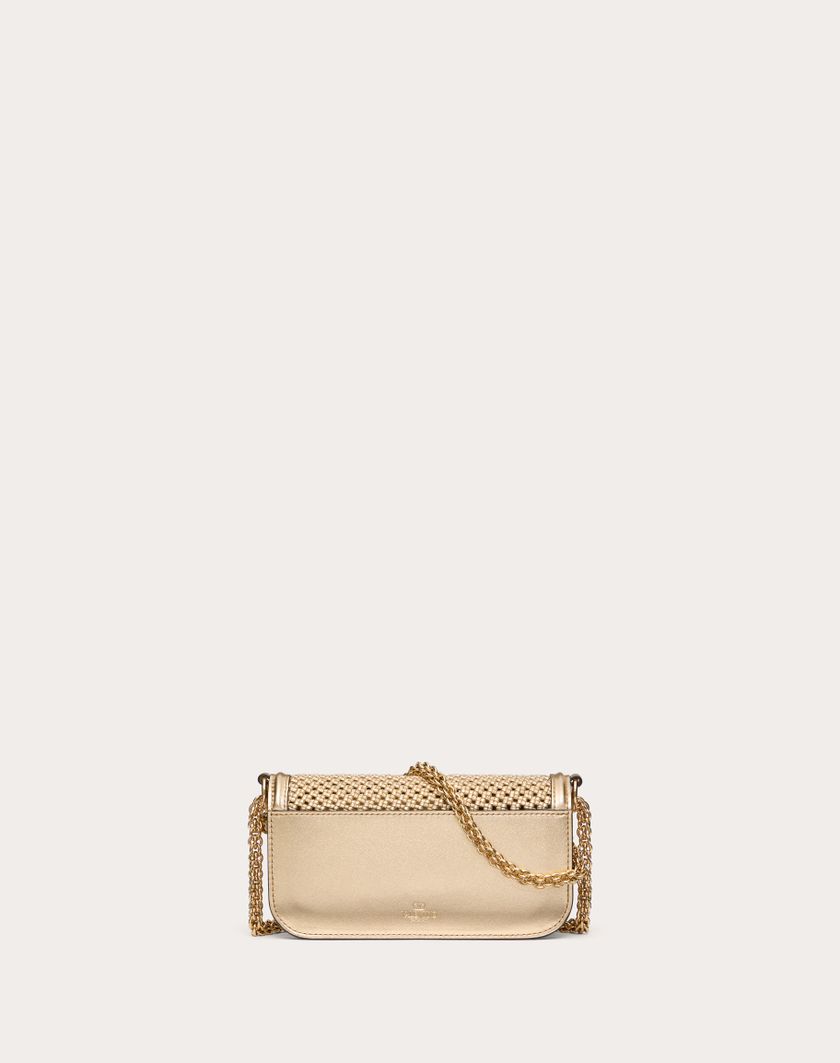 Valentino Handbags Borsa Piccola A Spalla Valentino Garavani Locò In Pelle Intrecciata Metallizzata per Donna in Oro | Valentino IT Offerta