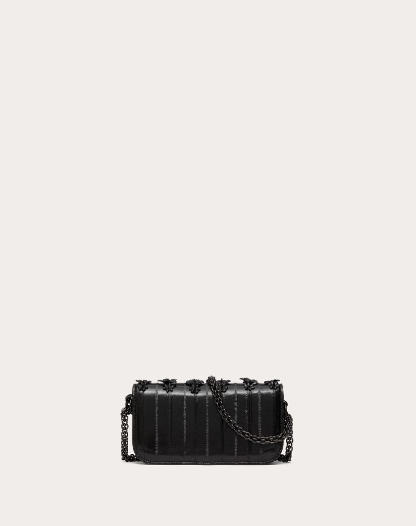 Valentino Handbags Borsa Piccola A Spalla Valentino Garavani Locò Ricamata In Anguilla per Donna in Nero | Valentino IT Economico