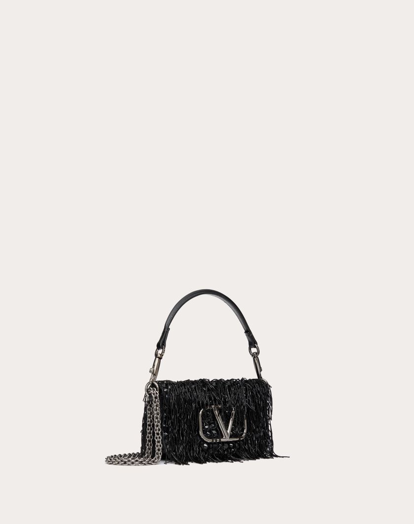 Valentino Handbags Borsa Piccola A Spalla Valentino Garavani Locò Ricamata per Donna in Nero | Valentino IT Online