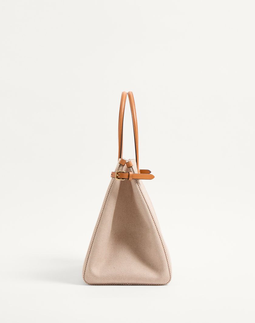 Valentino Handbags Borsa Shopping Media Valentino Garavani Antibes In Canvas per Donna in Naturale/tabacco | Valentino IT In Linea