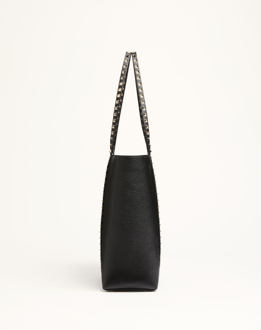 Valentino Handbags Borsa Shopping Valentino Garavani Rockstud In Vitello Granato per Donna in Nero | Valentino IT Spedizione Gratuita