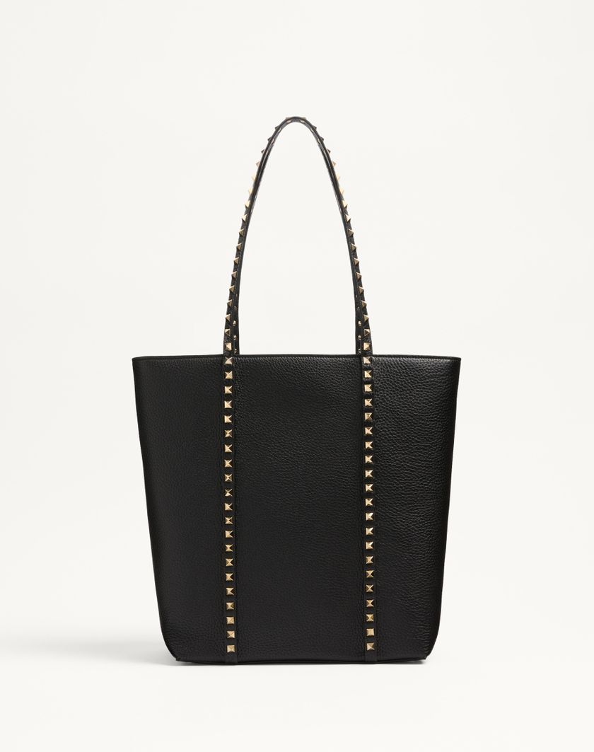 Valentino Handbags Borsa Shopping Valentino Garavani Rockstud In Vitello Granato per Donna in Nero | Valentino IT Spedizione Gratuita