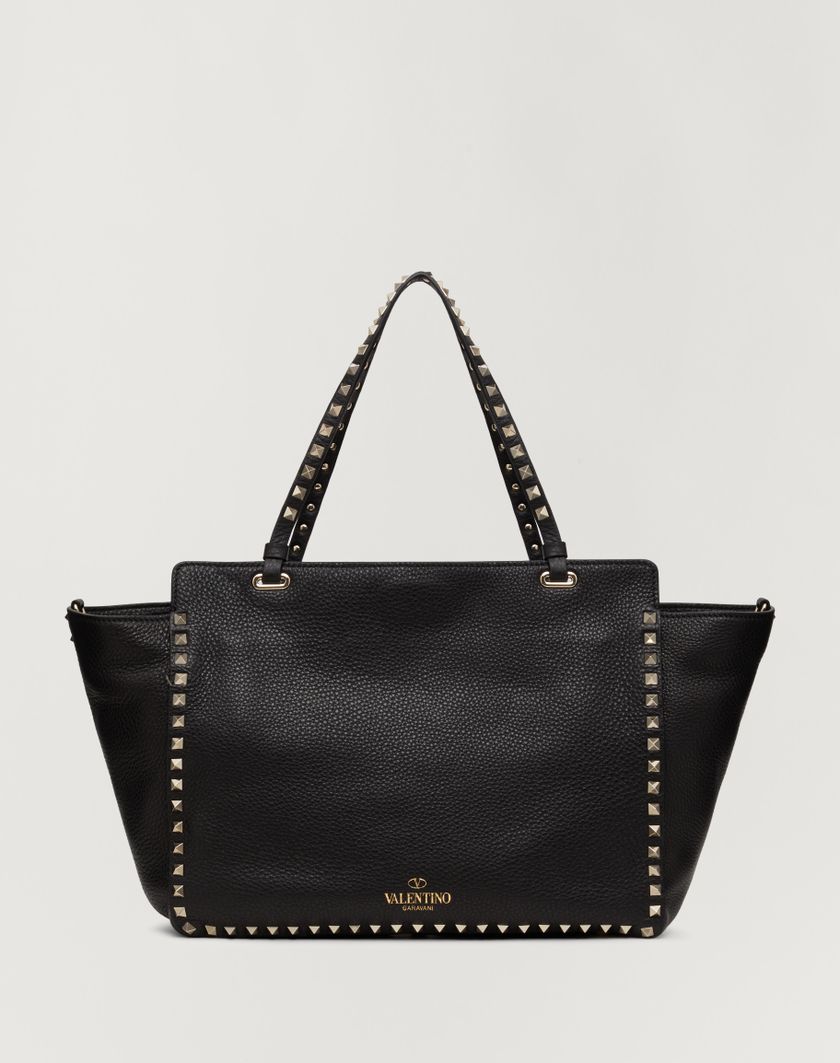 Valentino Handbags Borsa Media Rockstud In Vitello Granato per Donna in Nero | Valentino IT Qualità Garantita