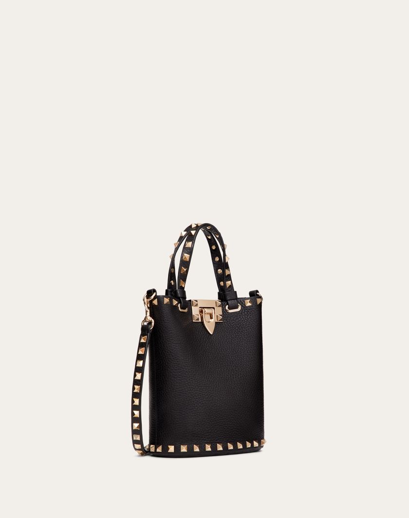 Valentino Handbags Pouch Con Tracolla Rockstud In Vitello Granato per Donna in Nero | Valentino IT Consegna Veloce
